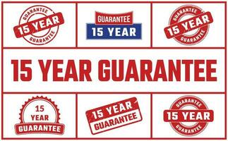 15 Year Guarantee Rubber Stamp Set vector