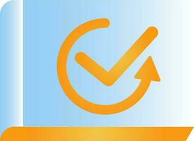 Confirm Book Reload Icon In Blue And Orange Gradient Color. vector