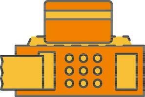 POS Machine Icon In Yellow And Orange Color. vector