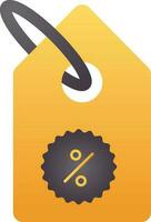 Discount Offer Tag Icon In Golden And Grey Color. vector