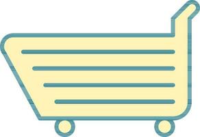 Shopping Cart Icon In Yellow Color. vector