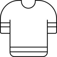 T-Shirt Icon In Black Line Art. vector