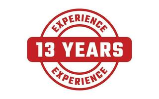 13 Years Experience Rubber Stamp vector