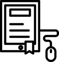 Illustration Of E-Learning Icon In Thin Line Art. vector