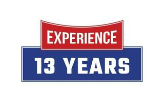 13 Years Experience Seal Vector