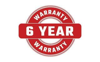 6 Year Warranty Rubber Stamp vector