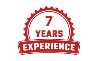 7 Years Experience Rubber Stamp vector