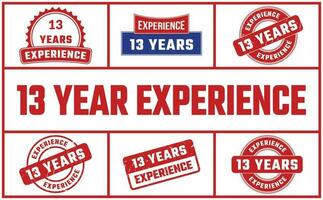 13 Years Experience Rubber Stamp Set vector