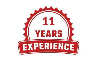 11 Years Experience Rubber Stamp vector