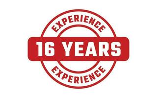 16 Years Experience Rubber Stamp vector