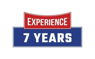 7 Years Experience Seal Vector