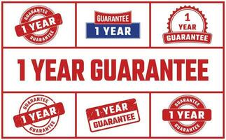 1 Year Guarantee Rubber Stamp Set vector