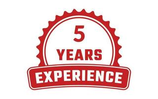 5 Years Experience Rubber Stamp vector