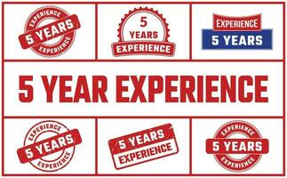 5 Years Experience Rubber Stamp Set vector