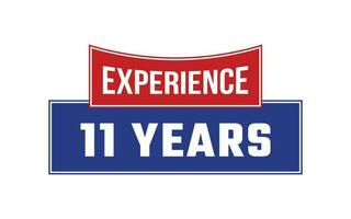 11 Years Experience Seal Vector