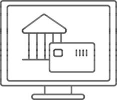 Isolated Online Banking In Desktop Icon. vector