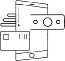 en línea transacción en teléfono inteligente icono. vector