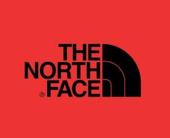 The North Face Brand Logo Black Symbol Clothes Design Icon Abstract Vector Illustration With Red Background