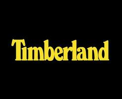 Timberland marca logo nombre amarillo símbolo ropa diseño icono resumen vector ilustración con negro antecedentes