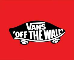 Vans Off The Wall Brand Logo Symbol Clothes Design Icon Abstract Vector Illustration With Red Background