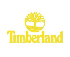 Timberland marca símbolo con nombre amarillo logo ropa diseño icono resumen vector ilustración