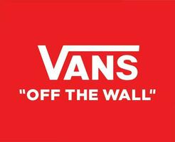 Vans Off The Wall Brand Logo Symbol White Design Icon Abstract Vector Illustration With Red Background