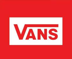 Vans Brand Logo White Symbol Design Icon Abstract Vector Illustration With Red Background