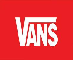 Vans Brand Logo Symbol White Design Icon Abstract Vector Illustration With Red Background