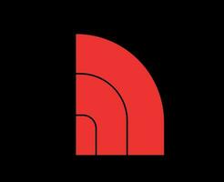 el norte cara marca símbolo rojo logo ropa diseño icono resumen vector ilustración con negro antecedentes