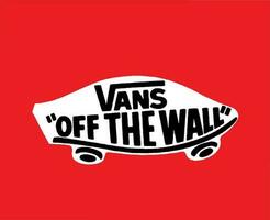 Vans Off The Wall Brand Logo Symbol Clothes Design Abstract Icon Vector Illustration With Red Background