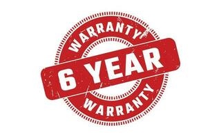 6 Year Warranty Rubber Stamp vector