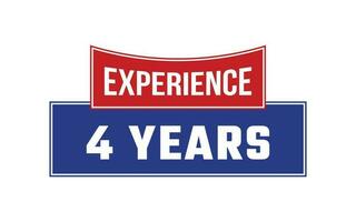 4 Years Experience Seal Vector