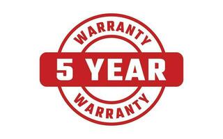 5 Year Warranty Rubber Stamp vector