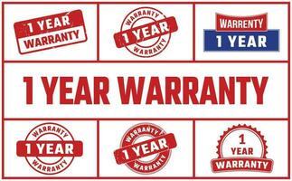 1 Year Warranty Rubber Stamp Set vector