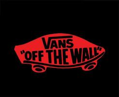 Vans Off The Wall Brand Logo Red Symbol Clothes Design Icon Abstract Vector Illustration With Black Background