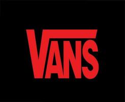 Vans Brand Logo Symbol Red Design Icon Abstract Vector Illustration With Black Background