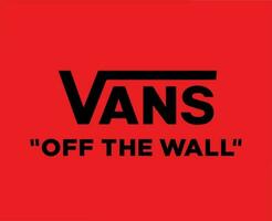 Vans Off The Wall Brand Logo Symbol Black Design Icon Abstract Vector Illustration With Red Background