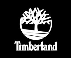 Timberland Brand Logo With Name White Symbol Clothes Design Icon Abstract Vector Illustration With Black Background