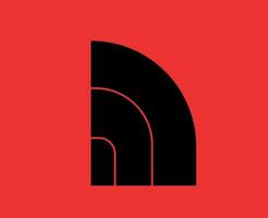 el norte cara marca símbolo negro logo ropa diseño icono resumen vector ilustración con rojo antecedentes