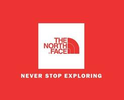 The North Face Brand Logo Symbol White Clothes Design Icon Abstract Vector Illustration With Red Background