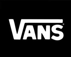 Vans Brand Symbol White Logo Clothes Design Icon Abstract Vector Illustration With Black Background