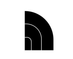 el norte cara marca símbolo negro logo ropa diseño icono resumen vector ilustración