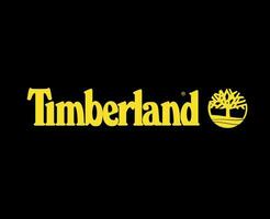 Timberland marca símbolo amarillo logo ropa diseño icono resumen vector ilustración con negro antecedentes