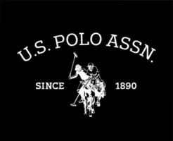 Us Polo Assn Brand Symbol With Name White Logo Clothes Design Icon Abstract Vector Illustration With Black Background