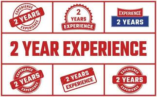 2 Years Experience Rubber Stamp Set vector