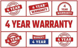 4 Year Warranty Rubber Stamp Set vector