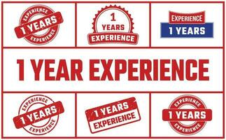 1 Years Experience Rubber Stamp Set vector