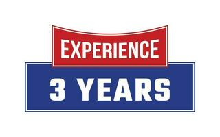 3 Years Experience Seal Vector