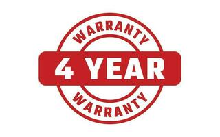 4 Year Warranty Rubber Stamp vector