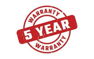 5 Year Warranty Rubber Stamp vector